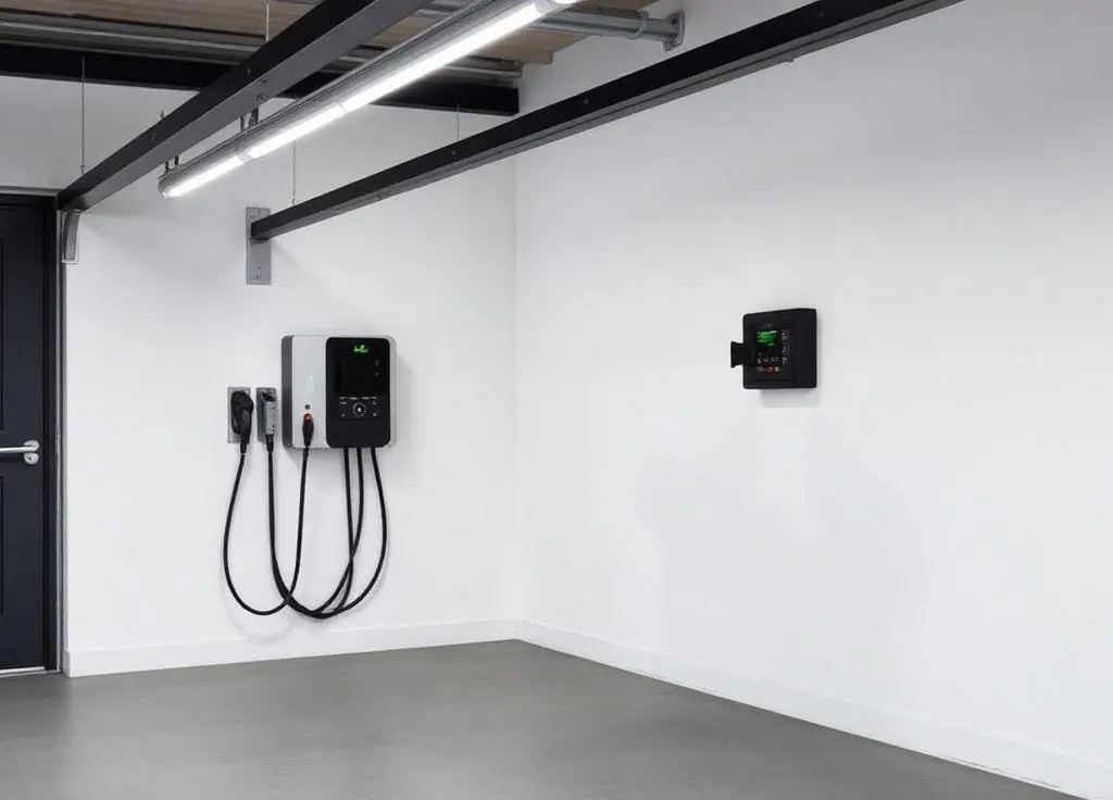 Elbil oplader i hjemmegarage